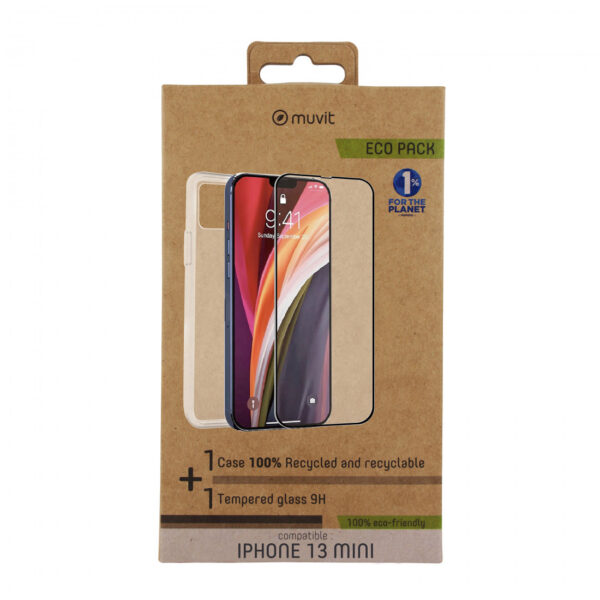 Pack Muvit for Change Apple iPhone 13 Mini funda cristal soft+protector pantalla - Imagen 2