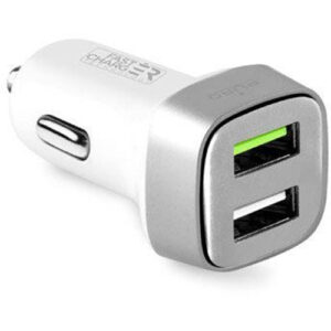 Cargador coche PURO ‎FCMCH2USB24SCWHI Blanco-Verde para encendedor de coche