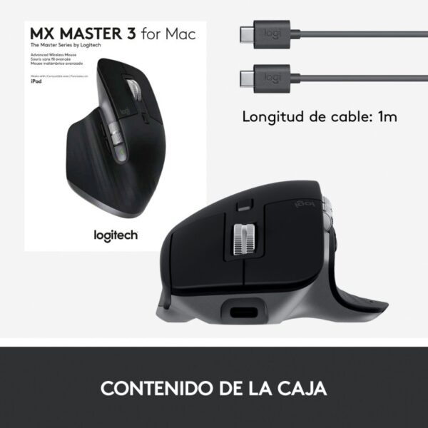 Logitech MX Master 3 Ratón Inalámbrico para Mac 4000DPI Gris Espacial Usado - Imagen 6
