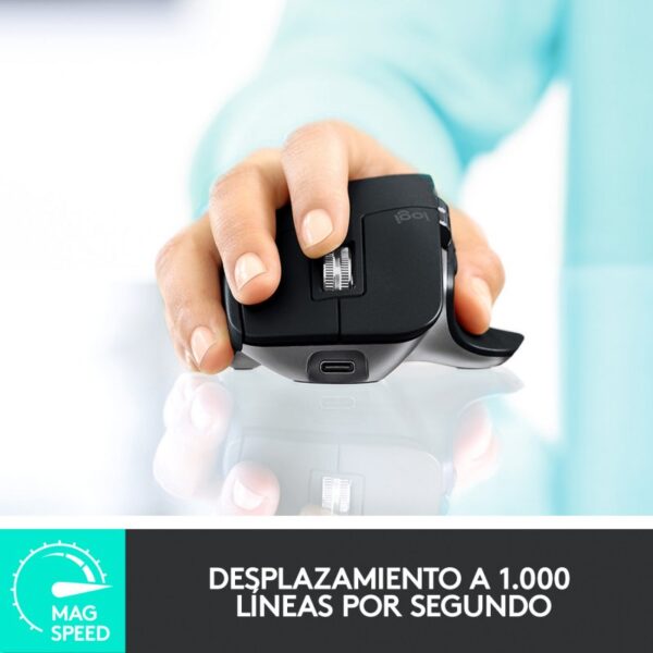 Logitech MX Master 3 Ratón Inalámbrico para Mac 4000DPI Gris Espacial Usado - Imagen 9