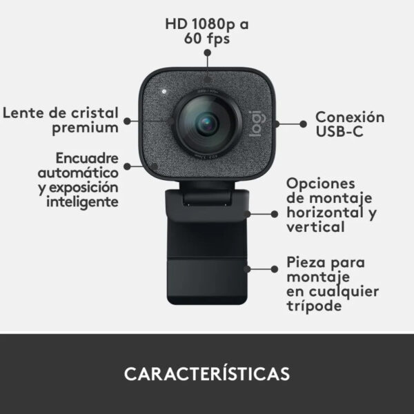 Logitech StreamCam Webcam USB-C Full HD Negra - Imagen 6