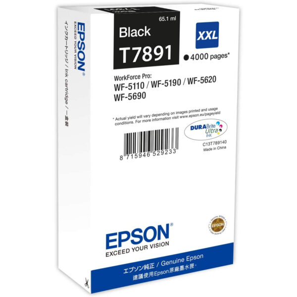 Cartucho de tinta Negro Epson T7891 C13T789140 4000 pag. - Imagen 2