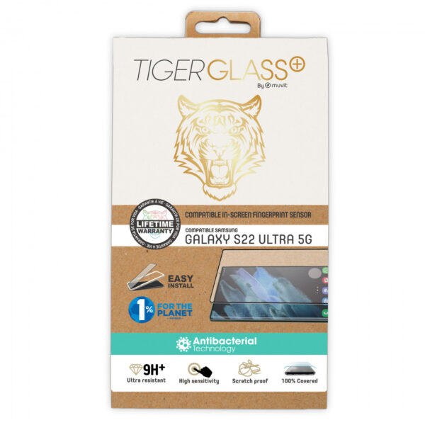 Protector de pantalla Tiger para Samsung Galaxy S22 Ultra 5G case friendly - Imagen 2