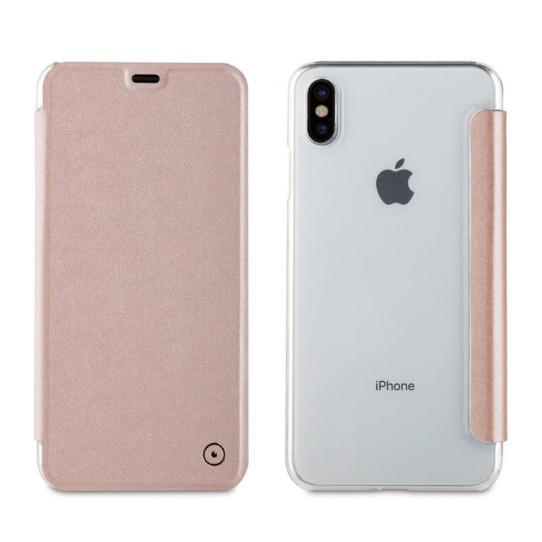 Funda Folio Muvit para Apple iPhone Xs Max oro rosa