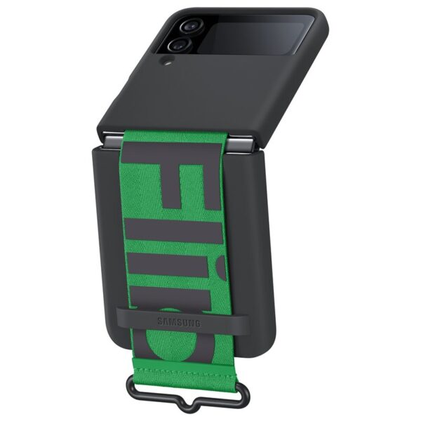 Funda Samsung Silicone Cover Negra con Correa Verde para Galaxy Z Flip4 - Imagen 6