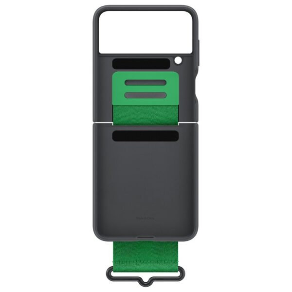 Funda Samsung Silicone Cover Negra con Correa Verde para Galaxy Z Flip4 - Imagen 7