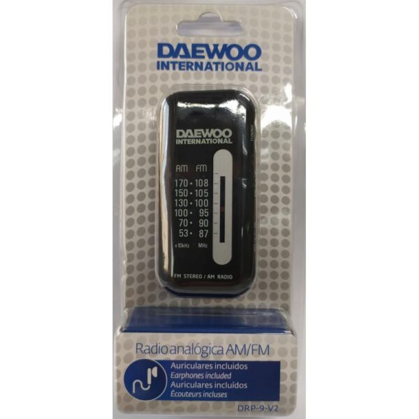 Radio Portátil Daewoo DRP-9B Negra Analógica (NUEVO) - Imagen 2