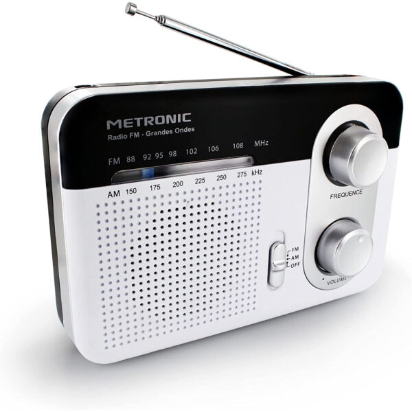 Radio Metronic 477220 portátil AM/FM gran alcance plata/negro - Imagen 2