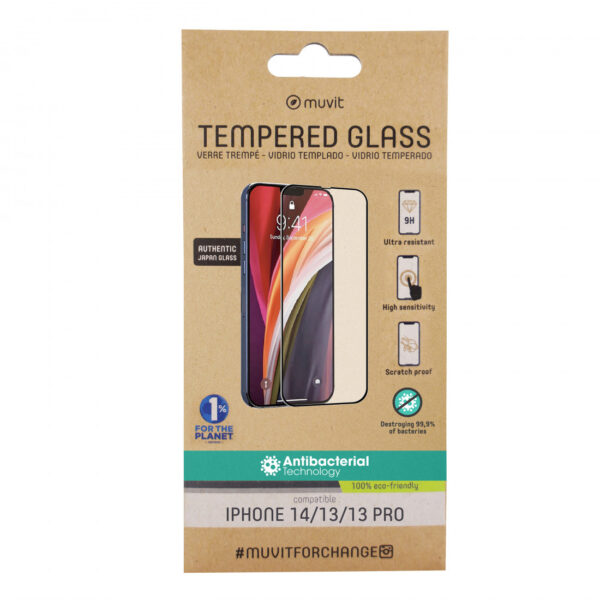 Muvit for change protector pantalla Apple iPhone 14/13/13 Pro vidrio templado - Imagen 2