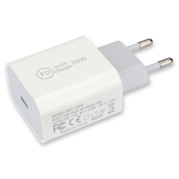 Cargador de Pared carga rápida universal PD 20W USB-C