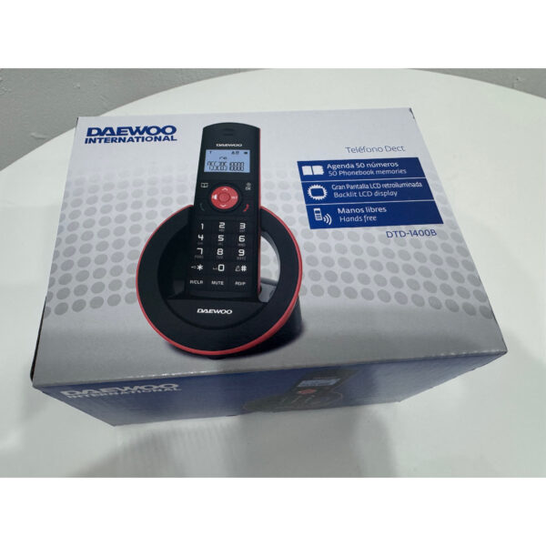 Teléfono inalámbrico Daewoo DTD-1400R Dect negro (NUEVO) - Imagen 2