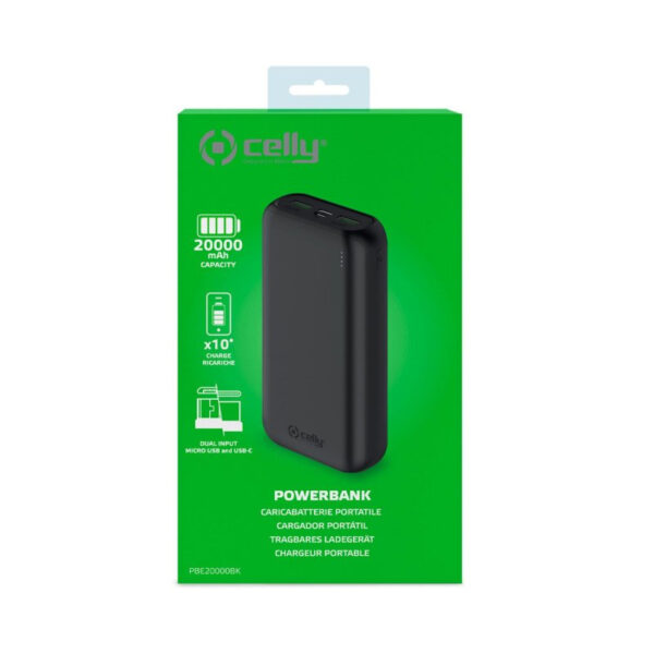 Power Bank Celly PBE20000BK Energy 20000 mAh Negro Usado - Imagen 4