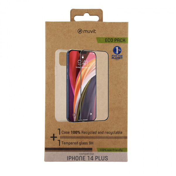 Pack Muvit for Change Apple iPhone 14 Plus funda cristal soft+protector pantalla - Imagen 3