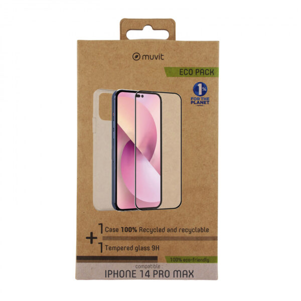 Pack Muvit for Change Apple iPhone 14 Pro MAX funda cristal soft+protector - Imagen 3