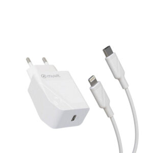 Pack Muvit for Change cargador pared Tipo C PD 20W+cable tipo C a Apple 3A