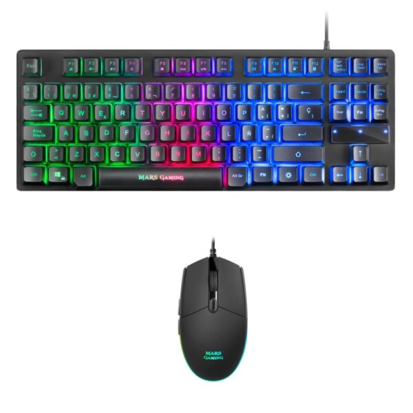 Combo Mars Gaming MCPTKL Teclado RGB + Ratón 3200 DPI Negros en español (ñ)