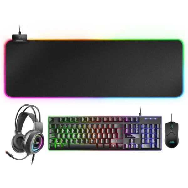 Combo Teclado + Ratón + Auriculares + Alfombrilla Mars Gaming MCPEXES en español