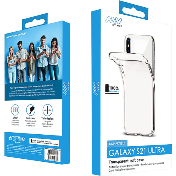 Funda Myway Souple para Samsung Galaxy S21 Ultra transparente - Imagen 2