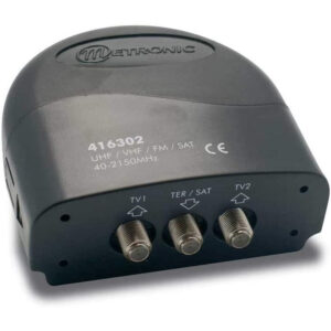 Conmutador de antena Metronic 416302 (conectores F, 2 vías) negra