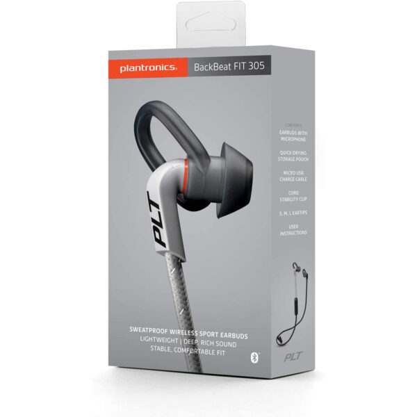 Auriculares Plantronics BACKBEAT fit 305 Negro, Gris - Imagen 4