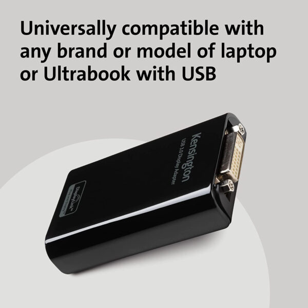 Kensington K33974EU - Adaptador Universal Multimonitor con USB 3.0 y DVI - Imagen 2