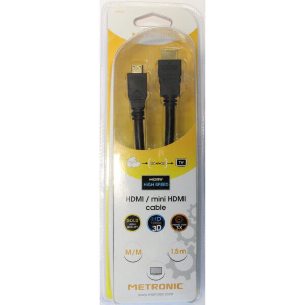 Cable Metronic 470272 HDMI/Ethernet Macho/macho 1,5mts negro - Imagen 2