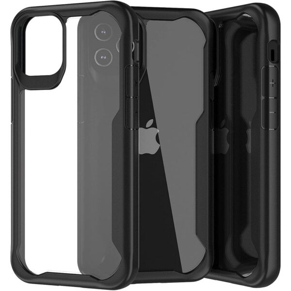 Funda Muvit for Change Shockproof 2m Transparente/Negro para iPhone 12/12 Pro