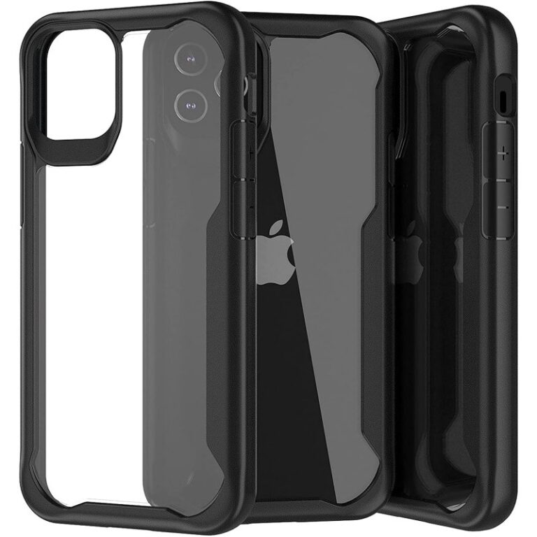 Funda Muvit for Change Shockproof 2m Transparente/Negro para iPhone 12/12 Pro