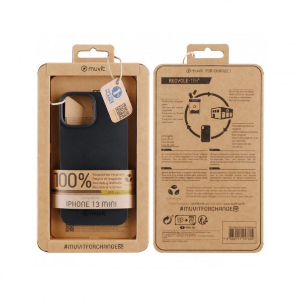 Funda Muvit for Change para Apple iPhone 13 Mini recycletek negra - Imagen 2