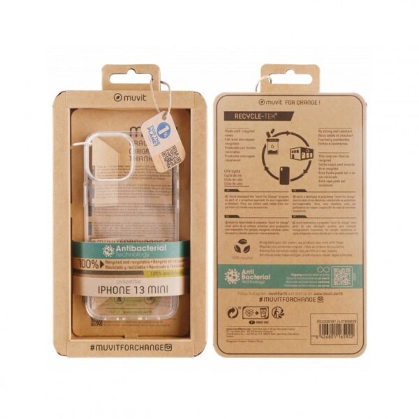 Funda Muvit for Change para Apple iPhone 13 Mini recycletek transparente - Imagen 2