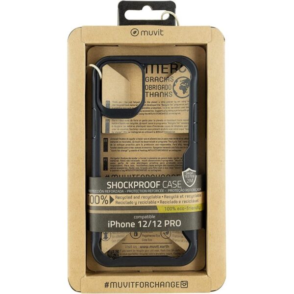 Funda Muvit for Change Shockproof 2m Transparente/Negro para iPhone 12/12 Pro - Imagen 4