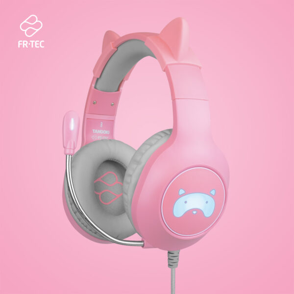 Auriculares TANOOKI Rosa con Orejas de Gato FR-TEC Multiplataforma - Imagen 2