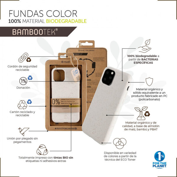 Funda Muvit for Change para Apple iPhone 13 bambootek Grafik Melocoton - Imagen 3