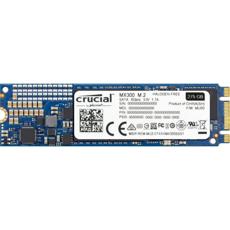 Unidad de estado solido SSD Crucial MX300 275GB CT275MX300SSD4 M.2 Usada