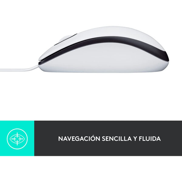 Logitech M100 Ratón con cable 1000DPI  Blanco (NUEVO) - Imagen 5