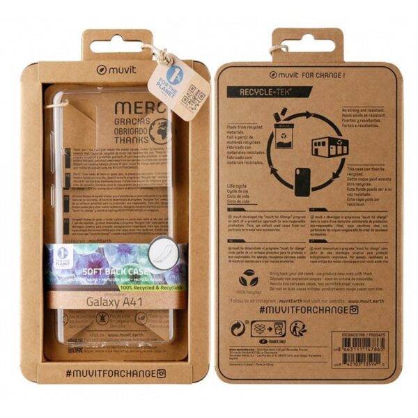 Funda Muvit for Change para Samsung Galaxy A41 recicletek transparente - Imagen 3