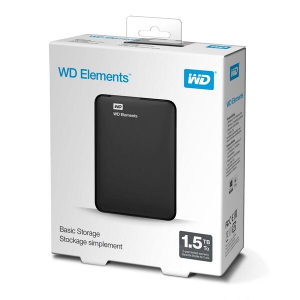 Disco Duro Externo Western Digital Elements 1.5TB 2.5'' USB 3.0 Negro Usado - Imagen 2