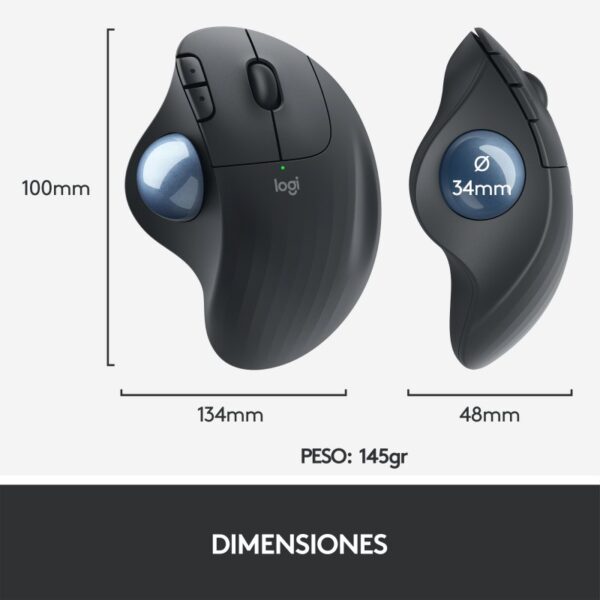 Ratón Logitech Ergo M575 Ratón Trackball Inalámbrico 2000DPI Gris - Imagen 8