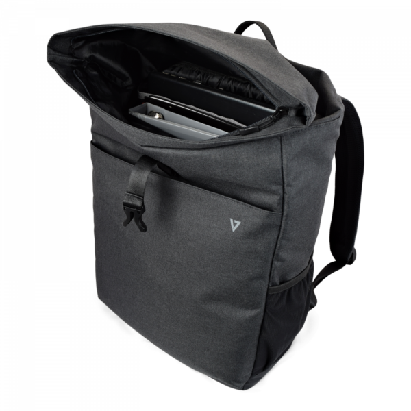 Mochila V7 para portátil de 16'' Elite Rolltop Gris - Imagen 2