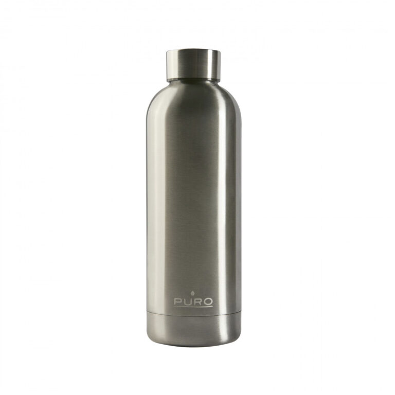 Puro Hot and Cold botella de acero inoxidable doble pared 500ml plata (NUEVO)