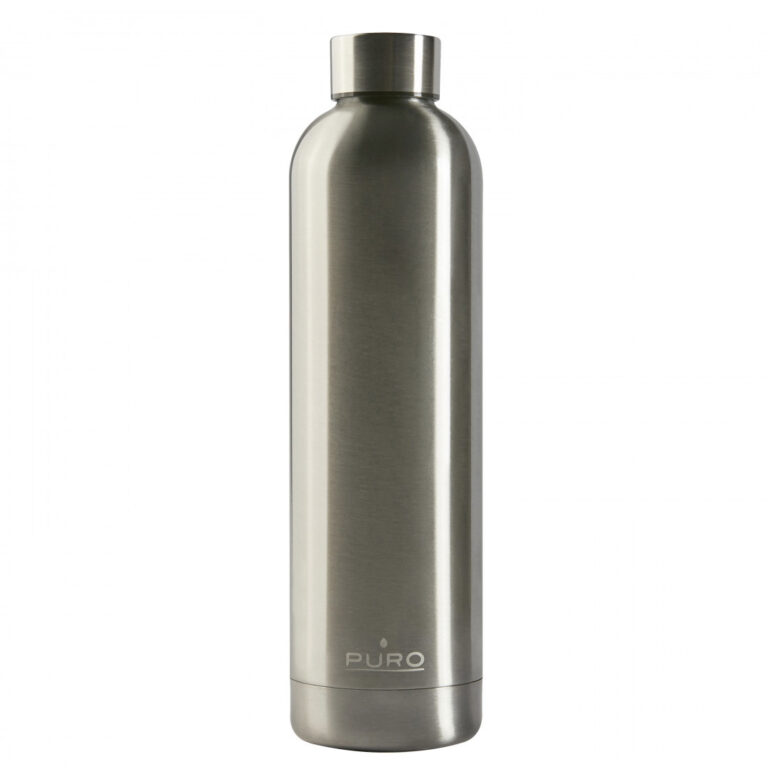 Puro Hot and Cold botella de acero inoxidable doble pared 750ml plata