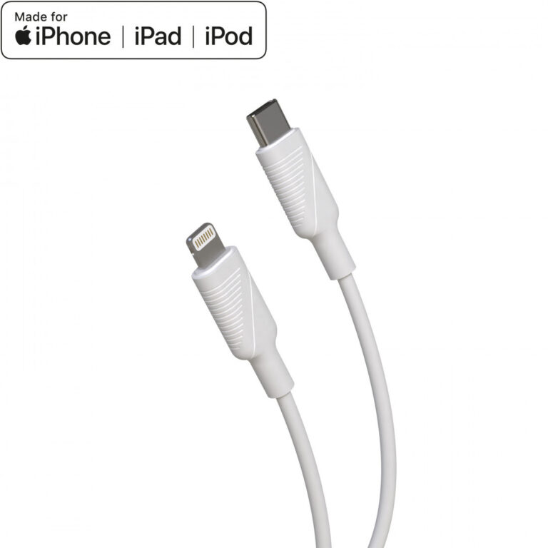 Cable Muvit for Change Tipo C a Apple MFI 3A 1,2m blanco