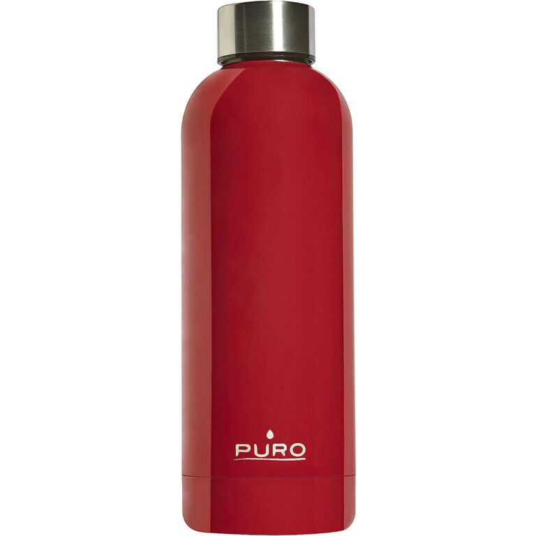 Puro Hot and Cold botella de acero inoxidable doble pared 500ml rojo Usado