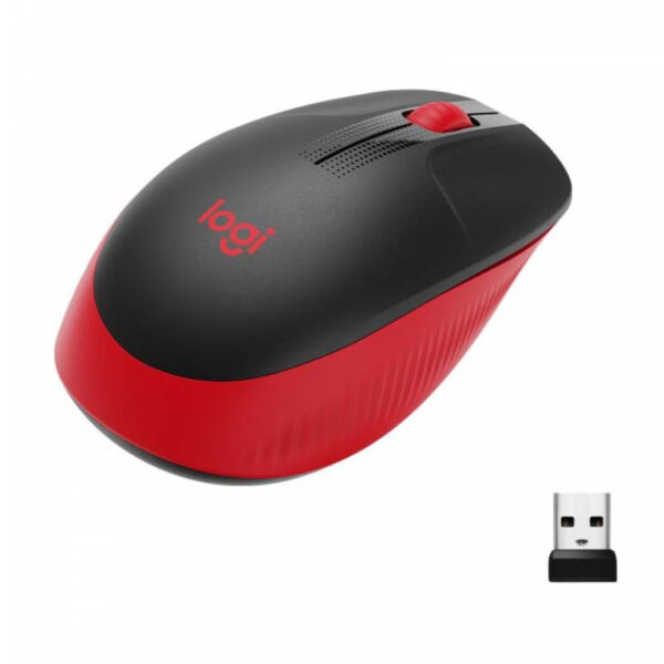 Logitech M190 Ratón Inalámbrico Full Size 1000DPI Negro/Rojo Usado - Imagen 2