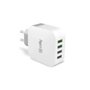 Cargador de pared Celly TC4USBTURBO Interior 4 tomas USB Color blanco