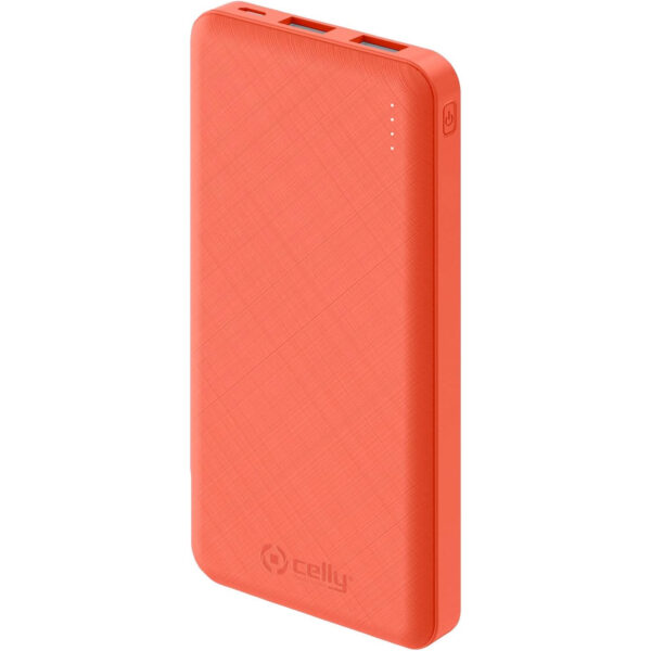 Power Bank Celly PBE10000OR 10.000 mAh 2 Salidas USB-A Naranja