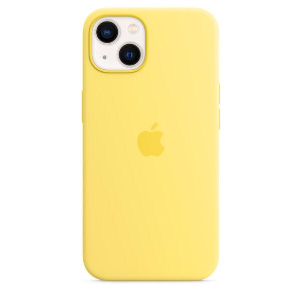 Funda original Apple silicona con MagSafe para Apple iPhone 13 color limon