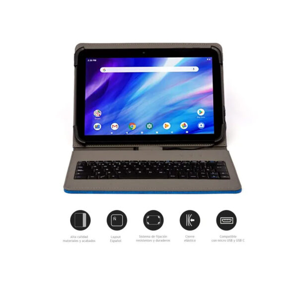Funda Teclado en Español (ñ) Nilox USB 10,1'' Azul - Imagen 3