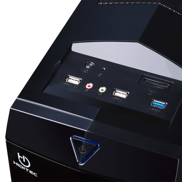 Caja de Ordenador Hiditec NG-X1 Black USB 3.0 con Ventana Negra - Imagen 3