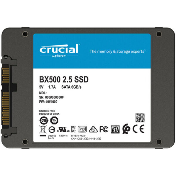 Disco duro Crucial BX500 SSD 500GB 2,5'' 3D NAND SATA 6Gb/s - Imagen 3